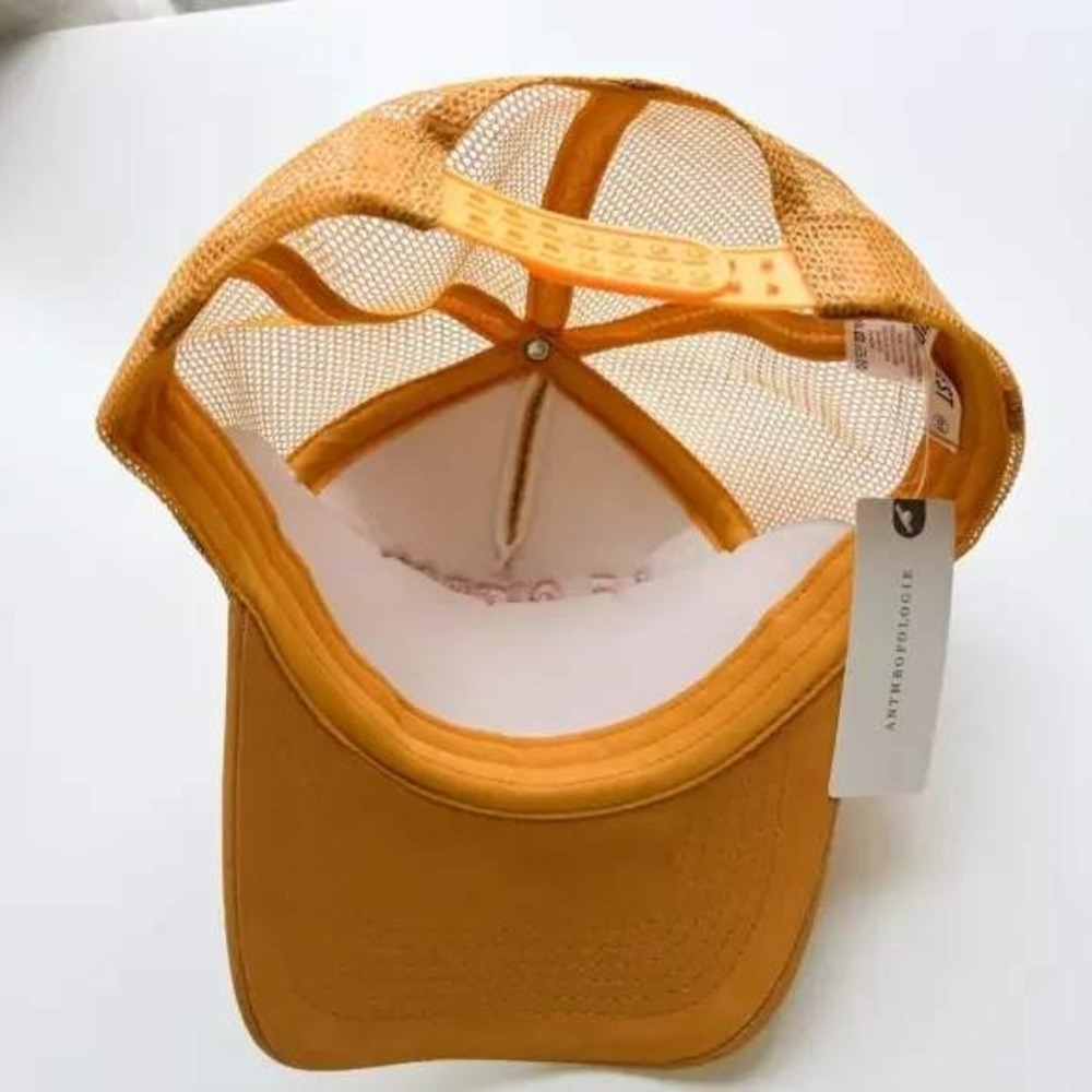 NWT Anthropologie Worn/West Le Citron Trucker Hat Orange Womens One Size - Picture 5 of 8